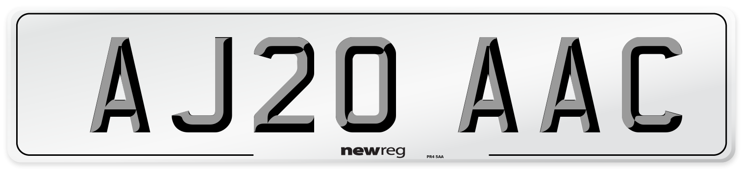 AJ20 AAC Number Plate from New Reg